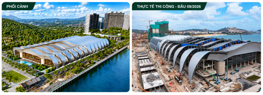 Diện mạo tổ hợp công trình đón APEC 2027 trên đảo Ngọc sau một năm thi công